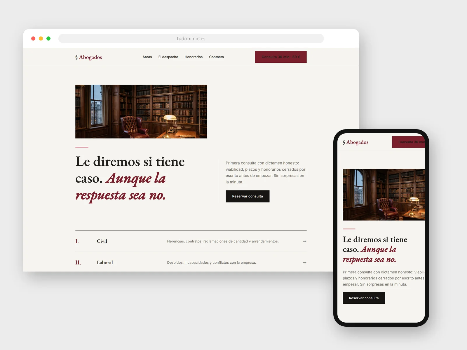 Diseño web para Despacho de abogados