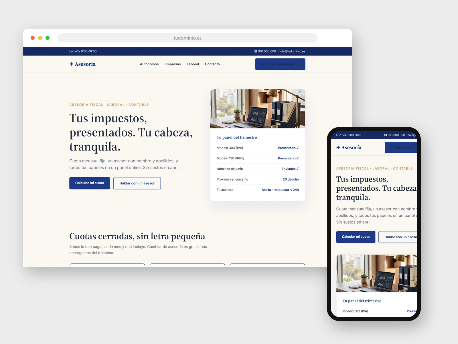 Diseño web para Asesoría fiscal y laboral