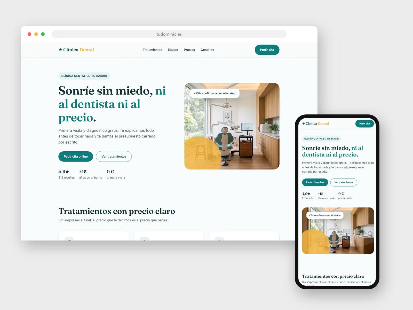 Diseño web para Clínica dental