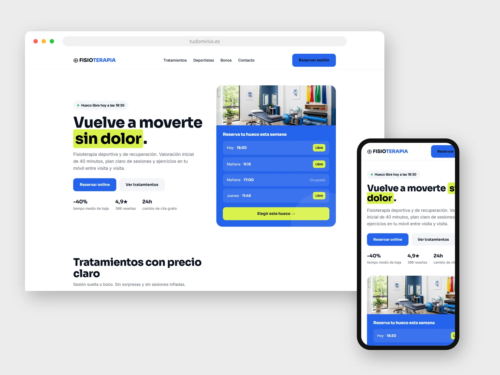 Diseño web para Centro de fisioterapia