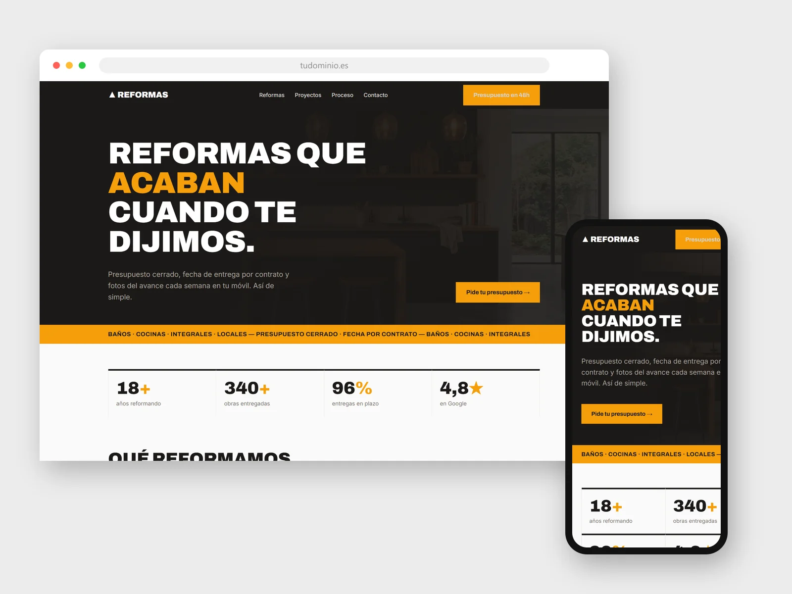Diseño web para Empresa de reformas